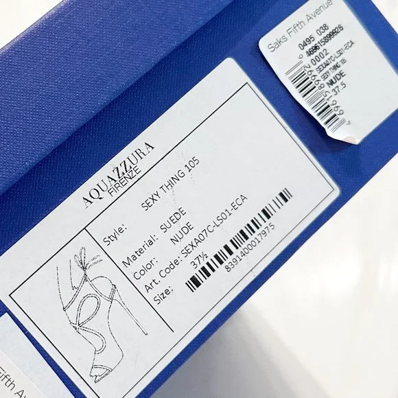 Aquazzura Sexy Thing 105 new, re-soled sz 7.5 NUDE SUEDE - Picture 7 of 9